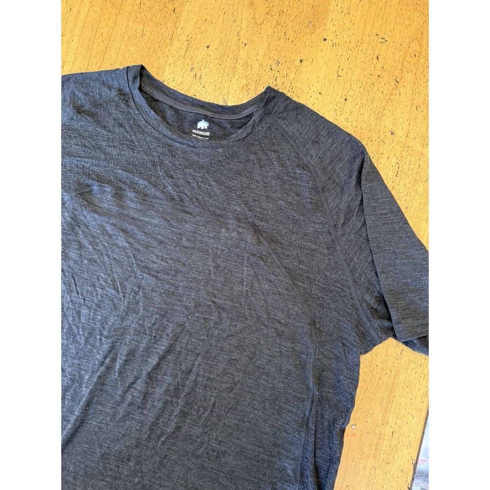 Woolly Men's 100% Merino Wool Long Sleeve  Dark Gray Shirt Size Xxl